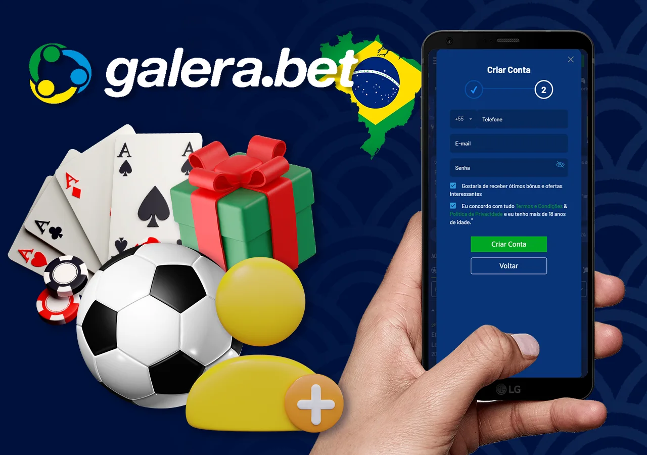 O registro na plataforma Galera Bet não levará muito tempo e o programa de bônus o deixará feliz com dinheiro extra